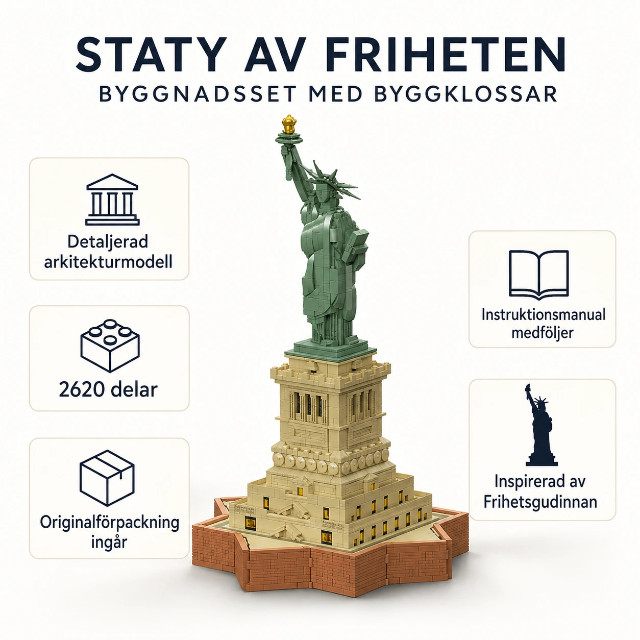Byggsats Frihetsgudinnan med originalförpackning