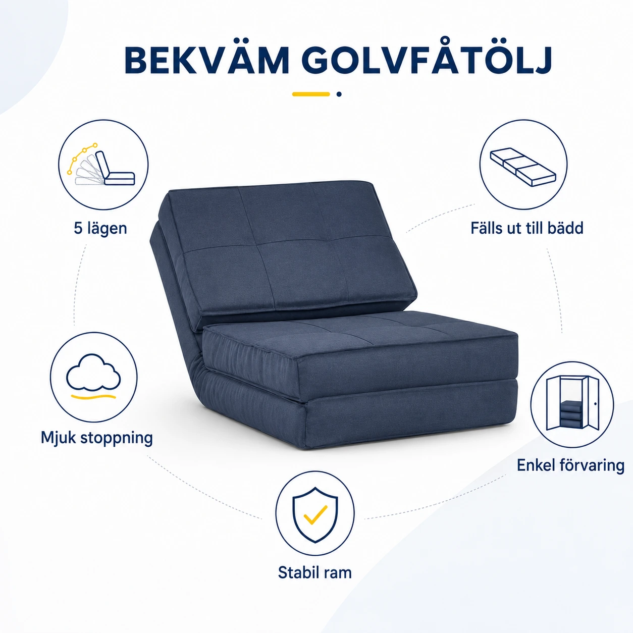 Modulsoffa 1-Sits i Manchester Mörkgrå Bäddfåtölj