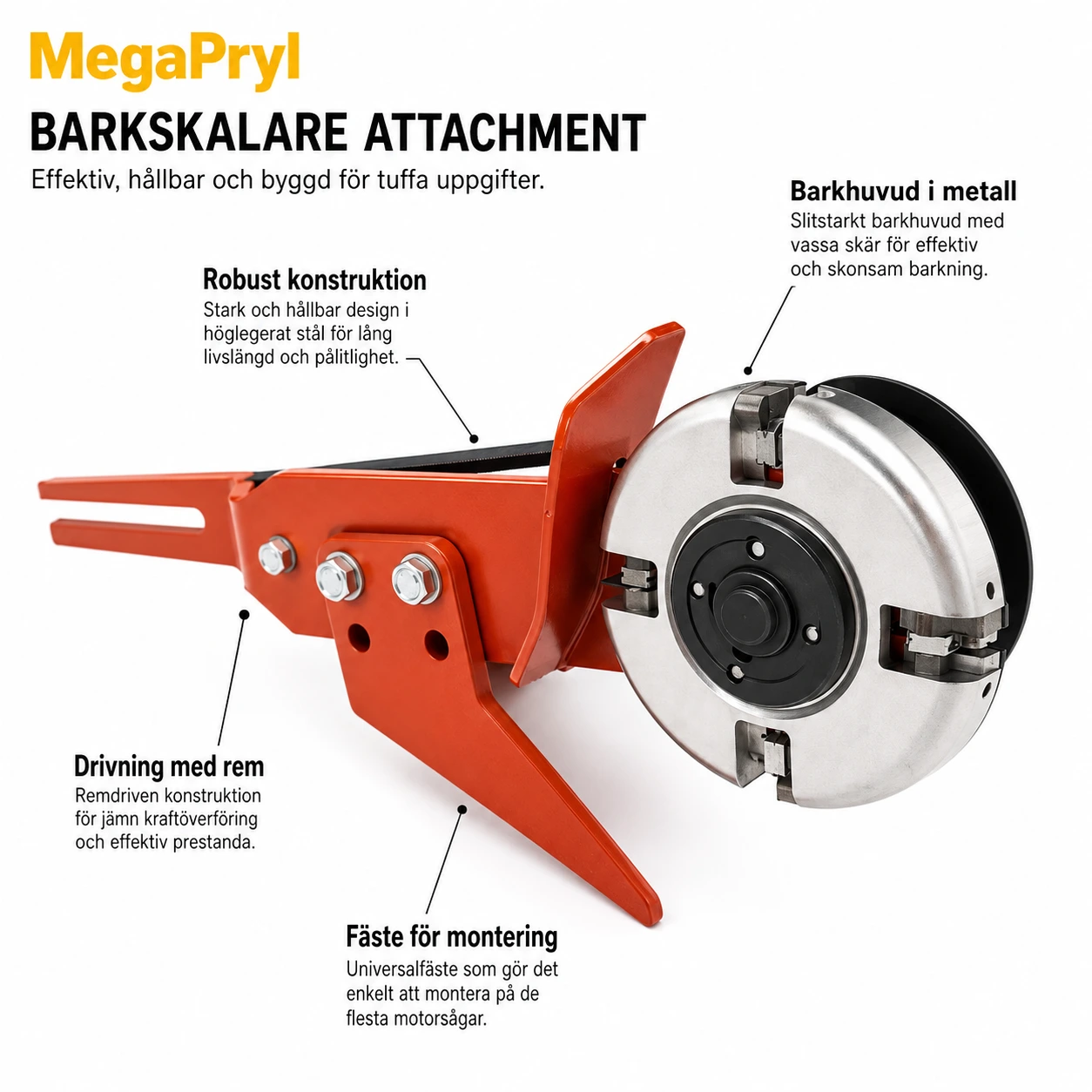 Barkfräs för motorsåg kompatibel med utvalda Stihl och Husqvarna