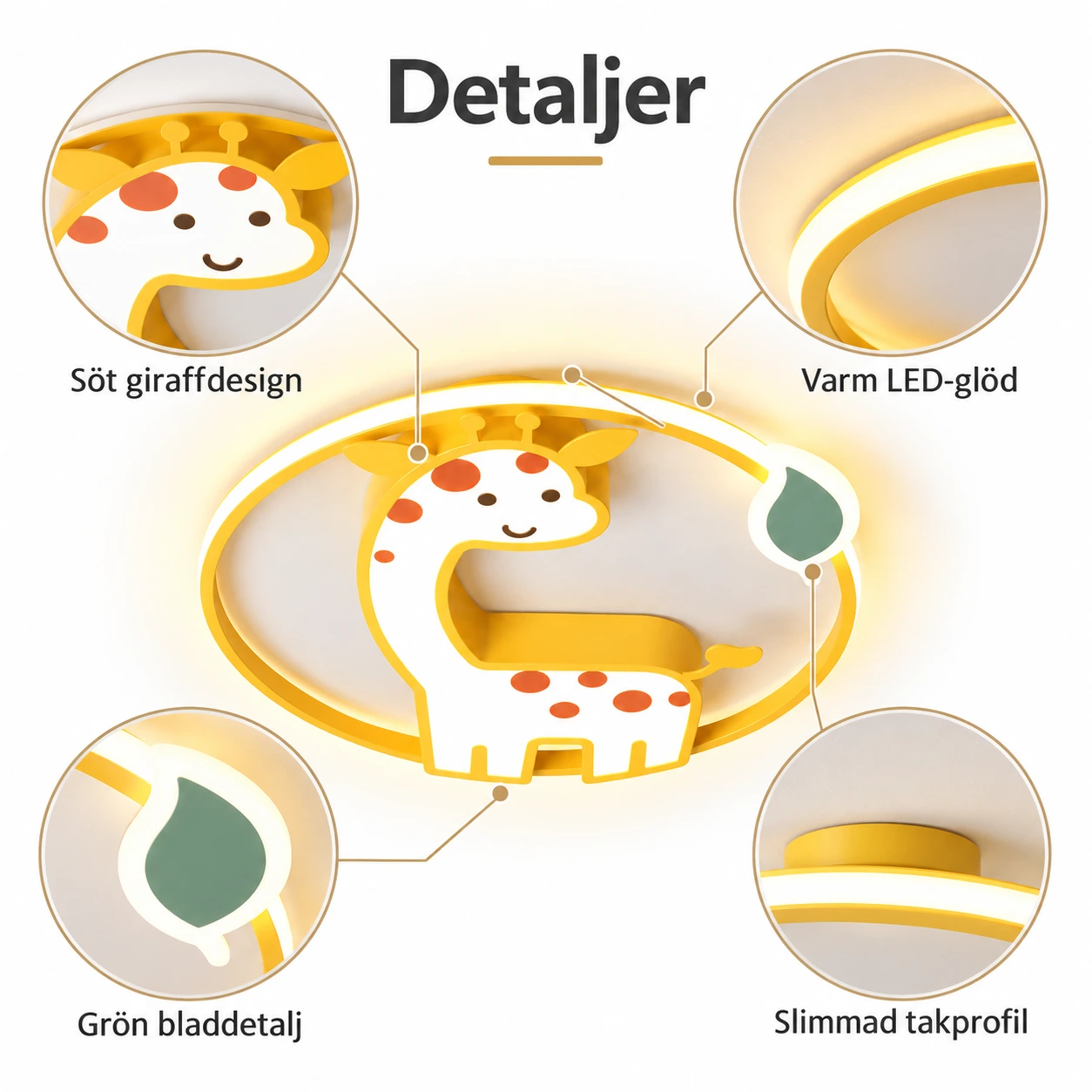 Himmennettävä kirahvikattovalaisin lastenhuoneeseen