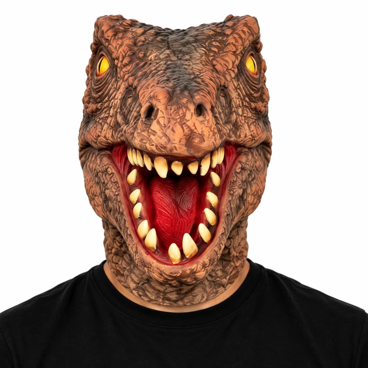 Heldekkende dinosaurmaske i lateks