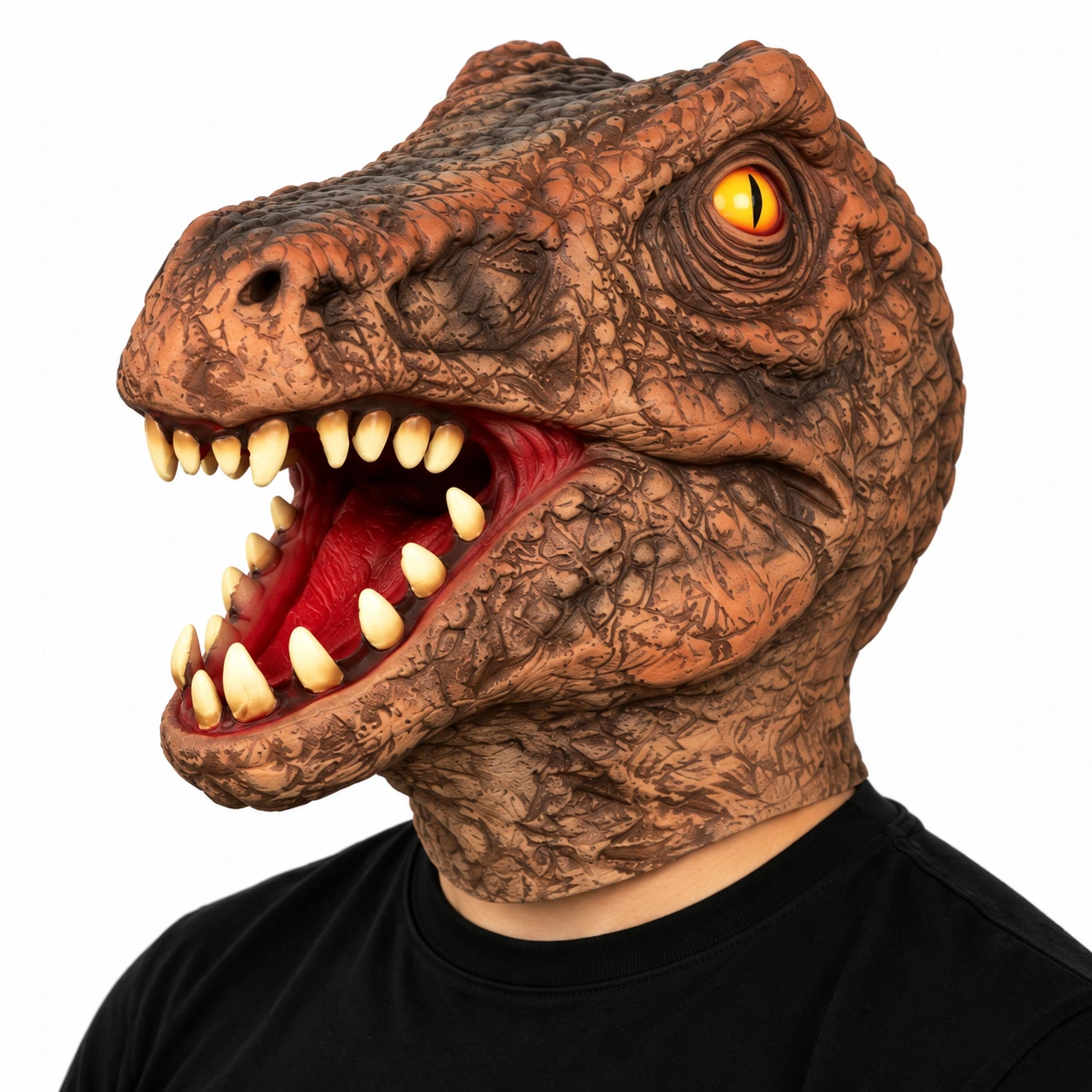 Heldekkende dinosaurmaske i lateks