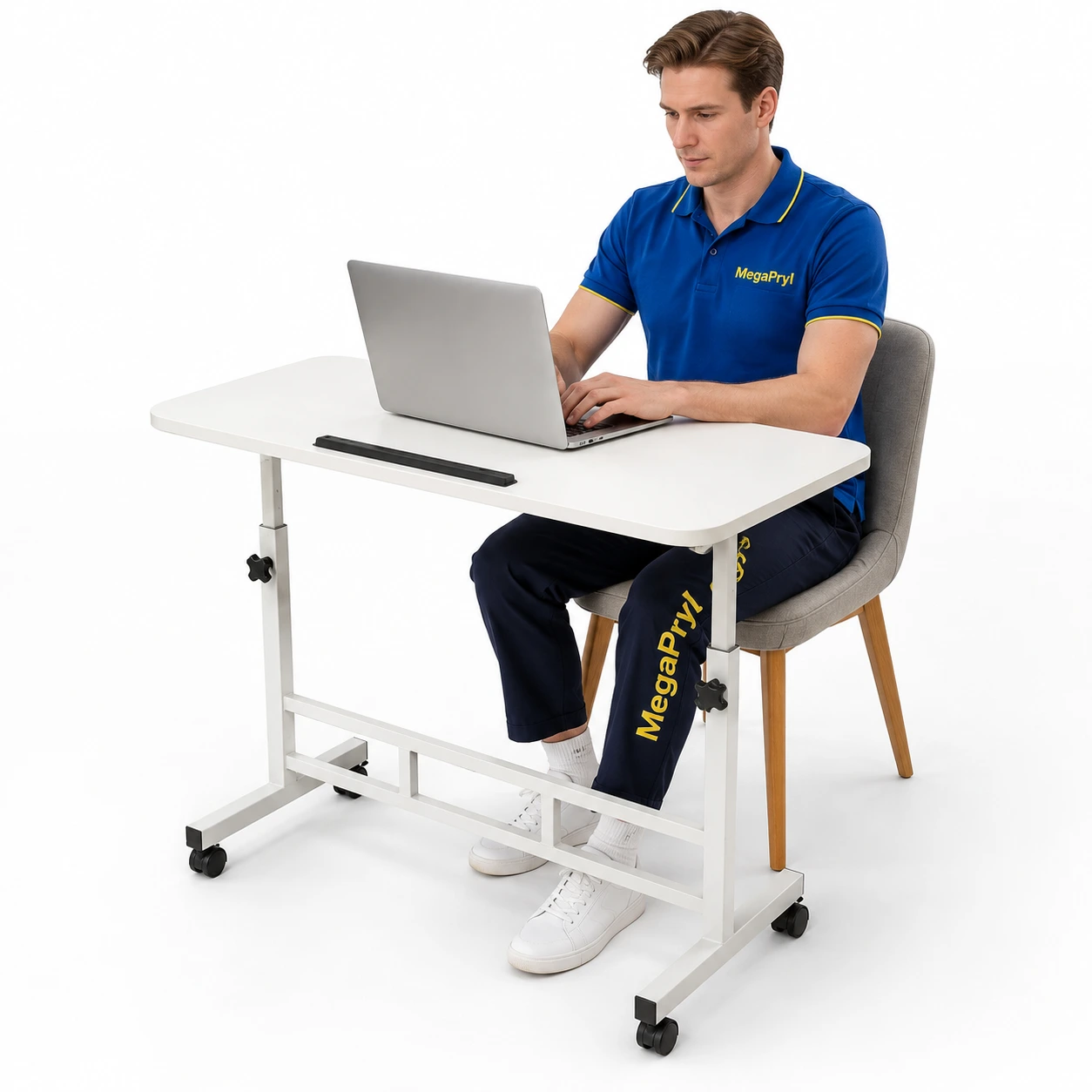 Laptopbord på hjul med höjdjustering och vinklingsbar skiva