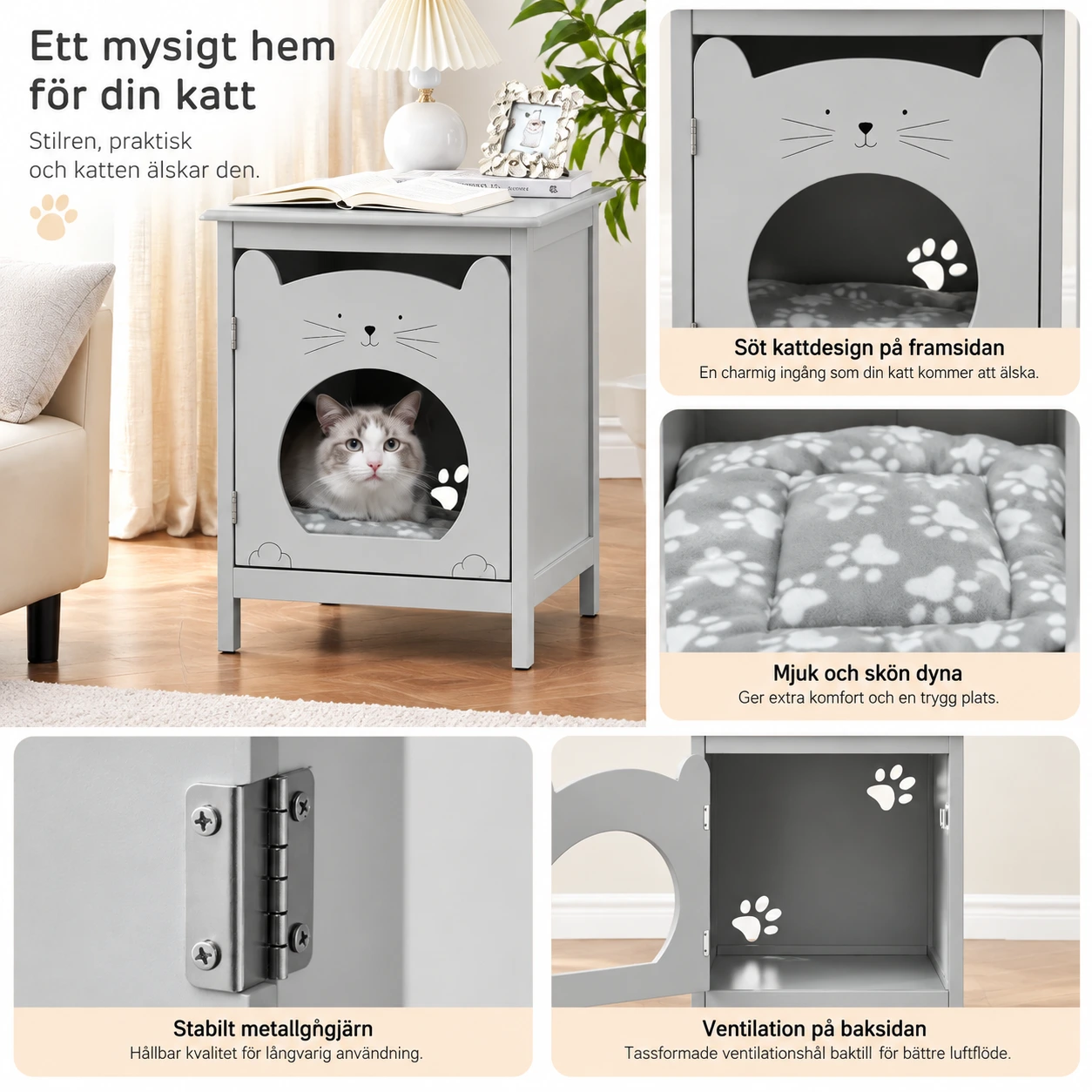 Kissakaluste piilotetulle hiekkalaatikolle, ovellinen