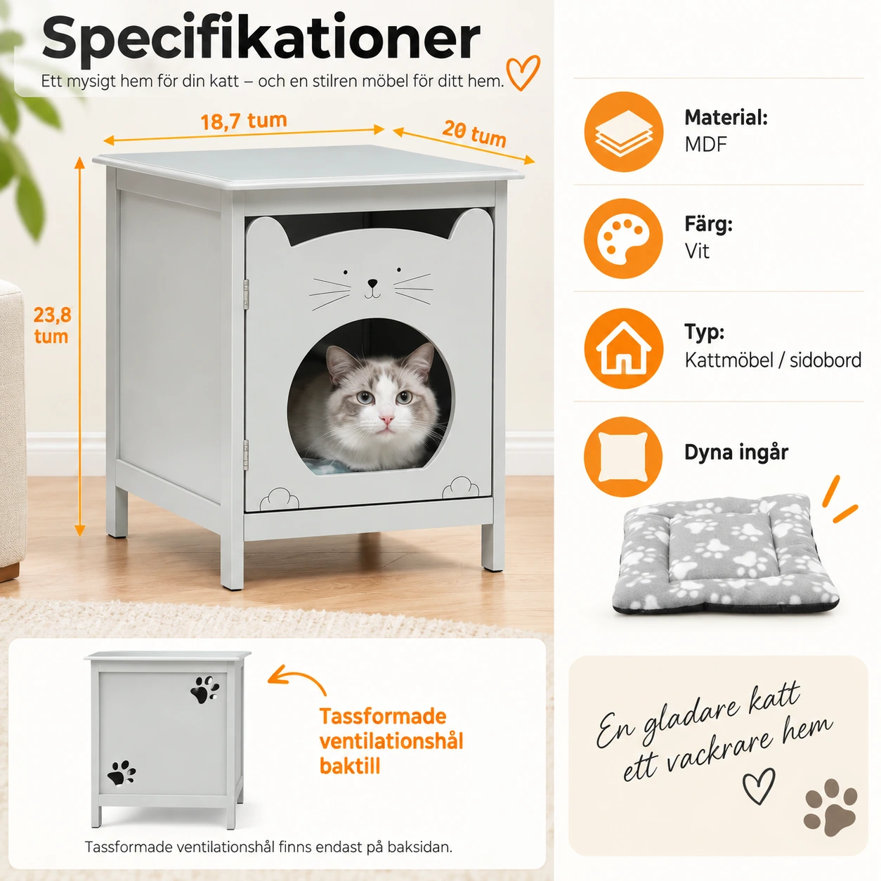 Kissakaluste piilotetulle hiekkalaatikolle, ovellinen