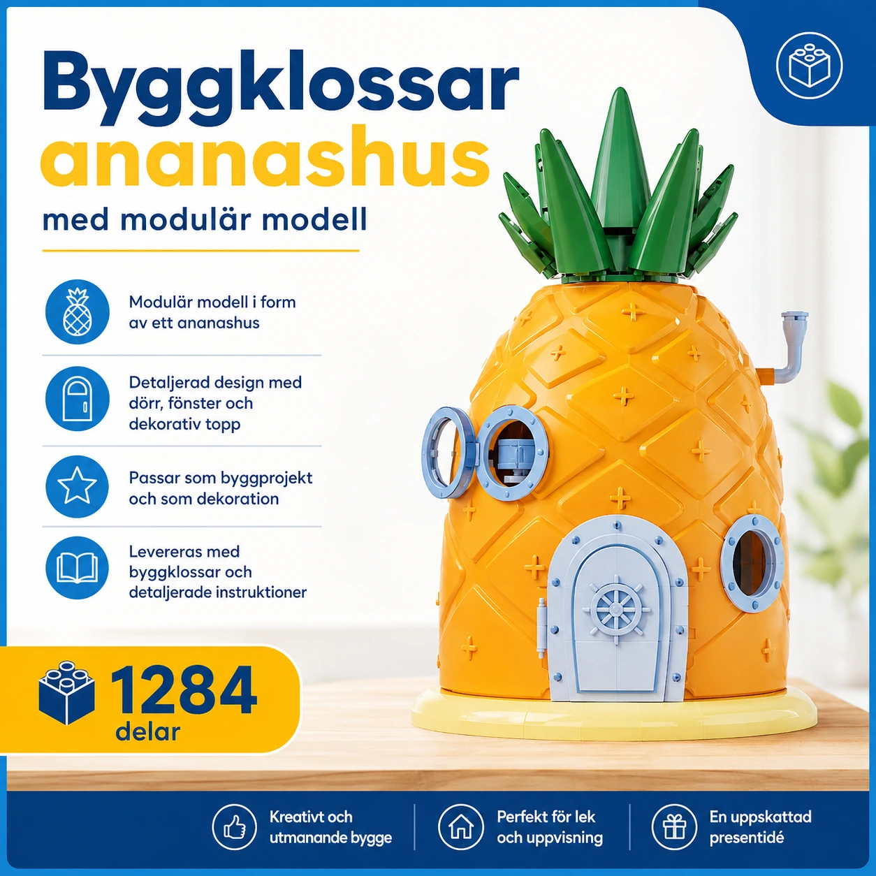 Byggklossar ananashus med modulär modell