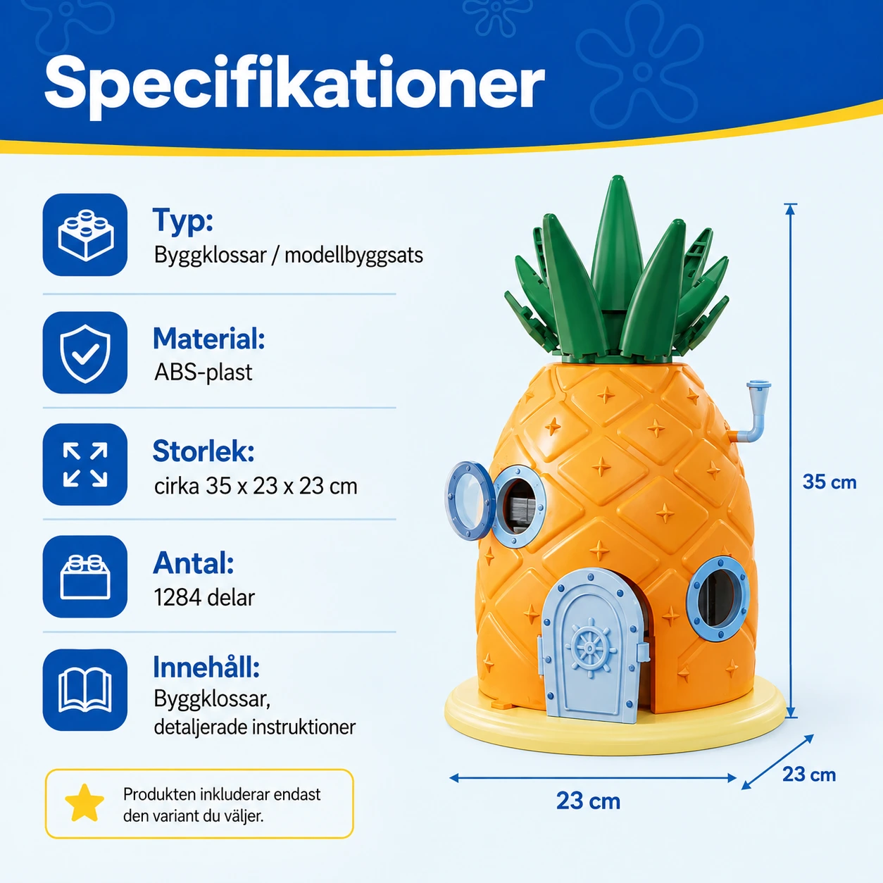 Byggklossar ananashus med modulär modell