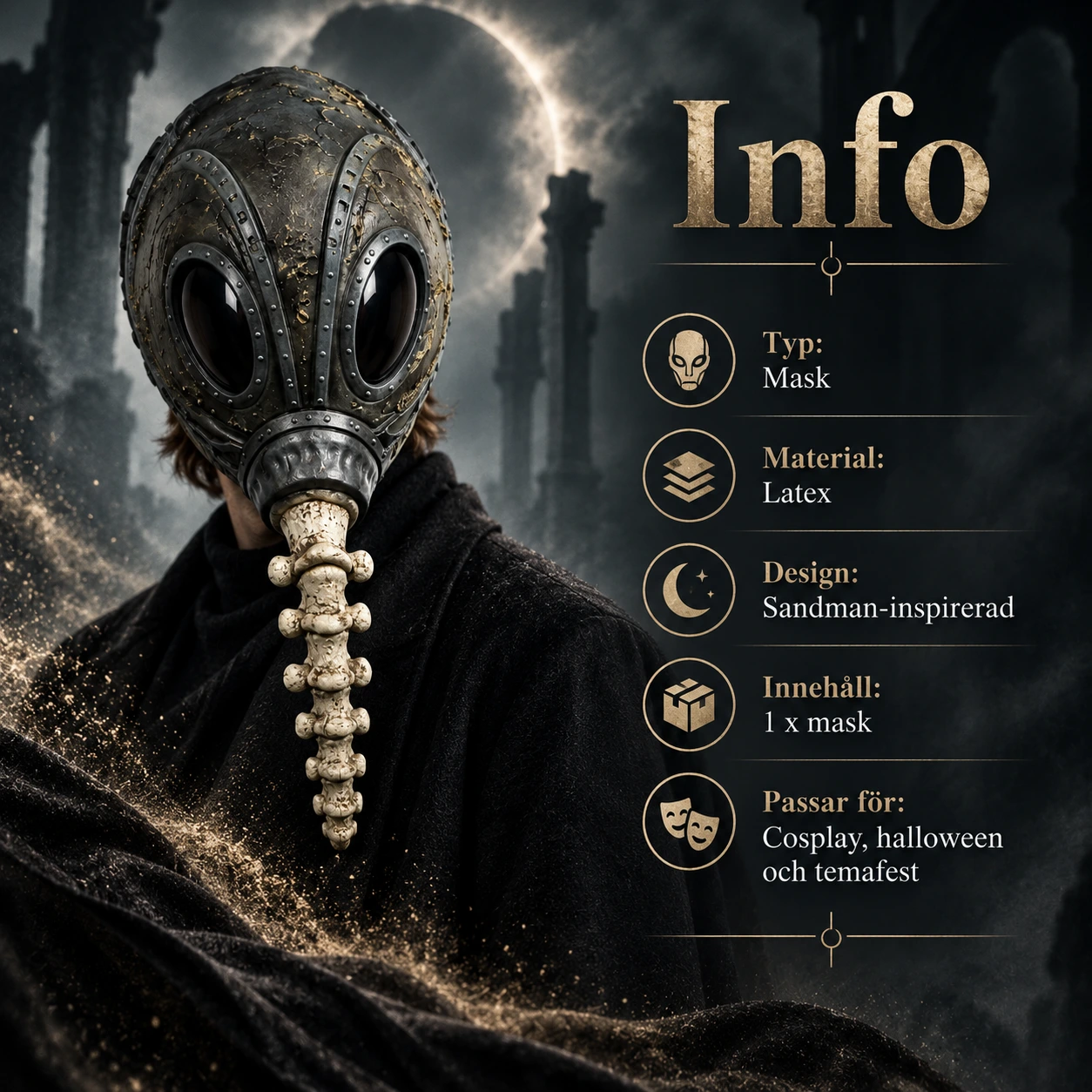 Mask sandman i latex för vuxen