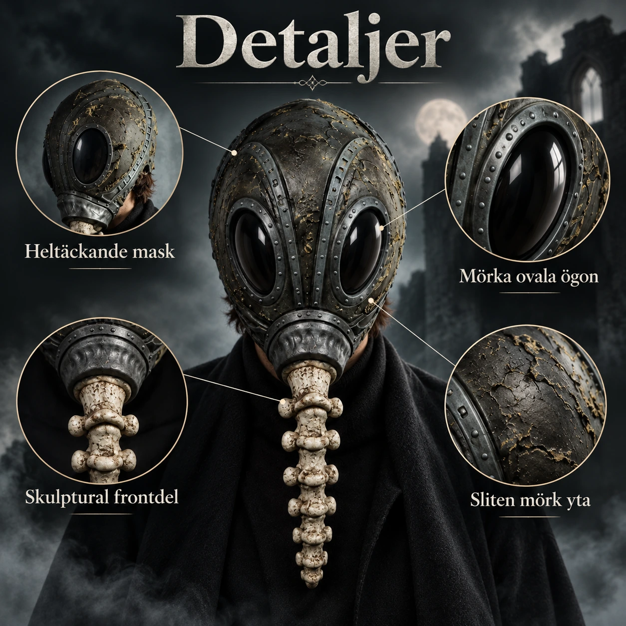 Mask sandman i latex för vuxen