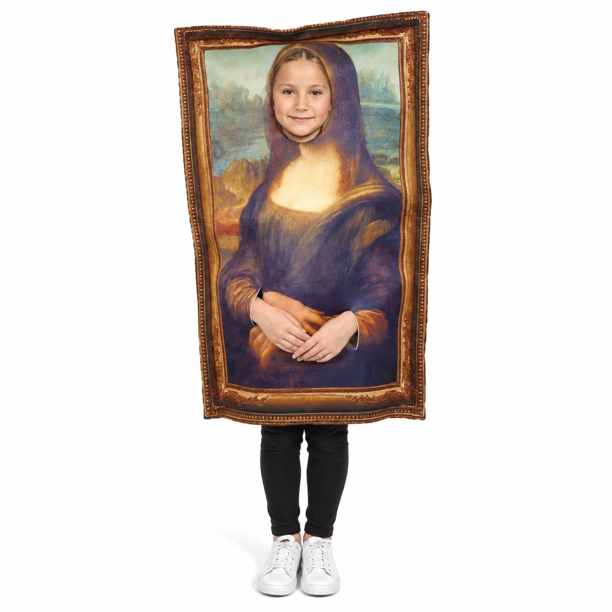 Mona Lisa maskeraddräkt för barn med tavelram