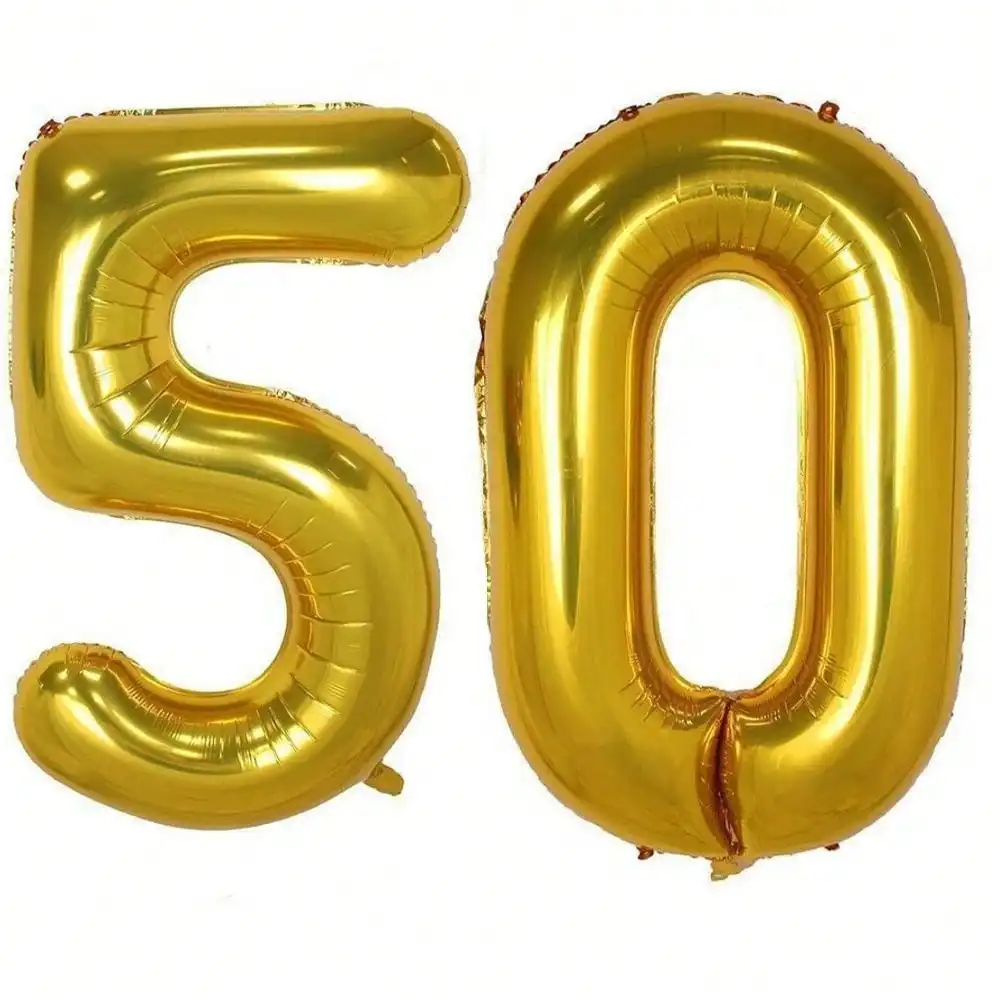 Guld Sifferballong 100 cm – Jubileum