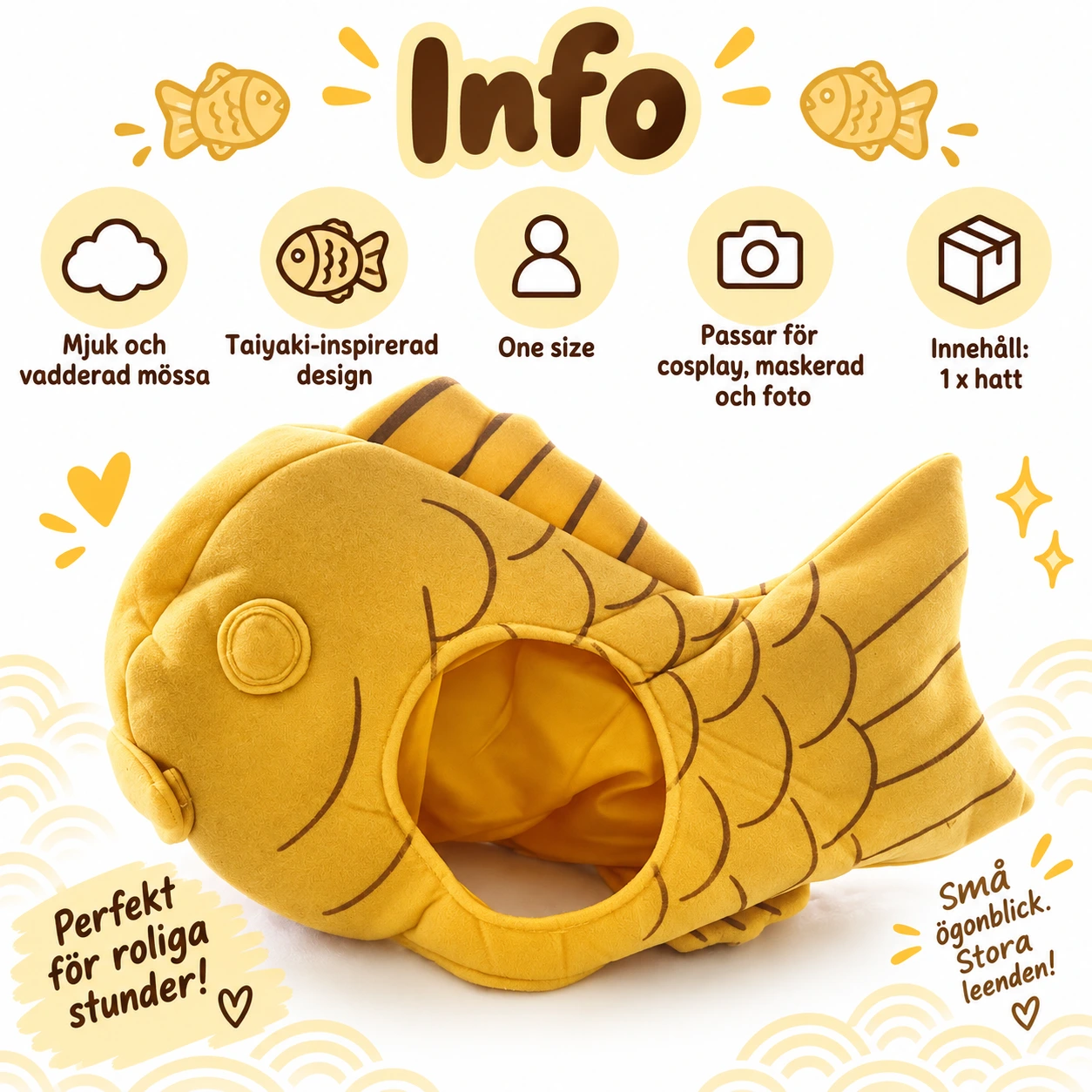 Japansk Taiyaki Mjuk Mössa