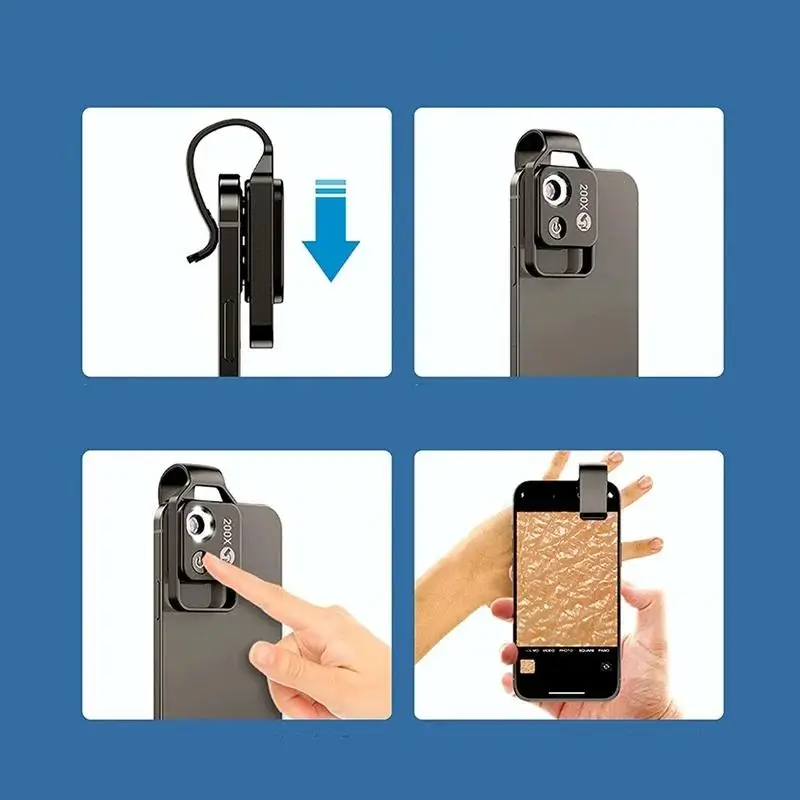 Mobilmikroskop 200X med LED-ljus 5