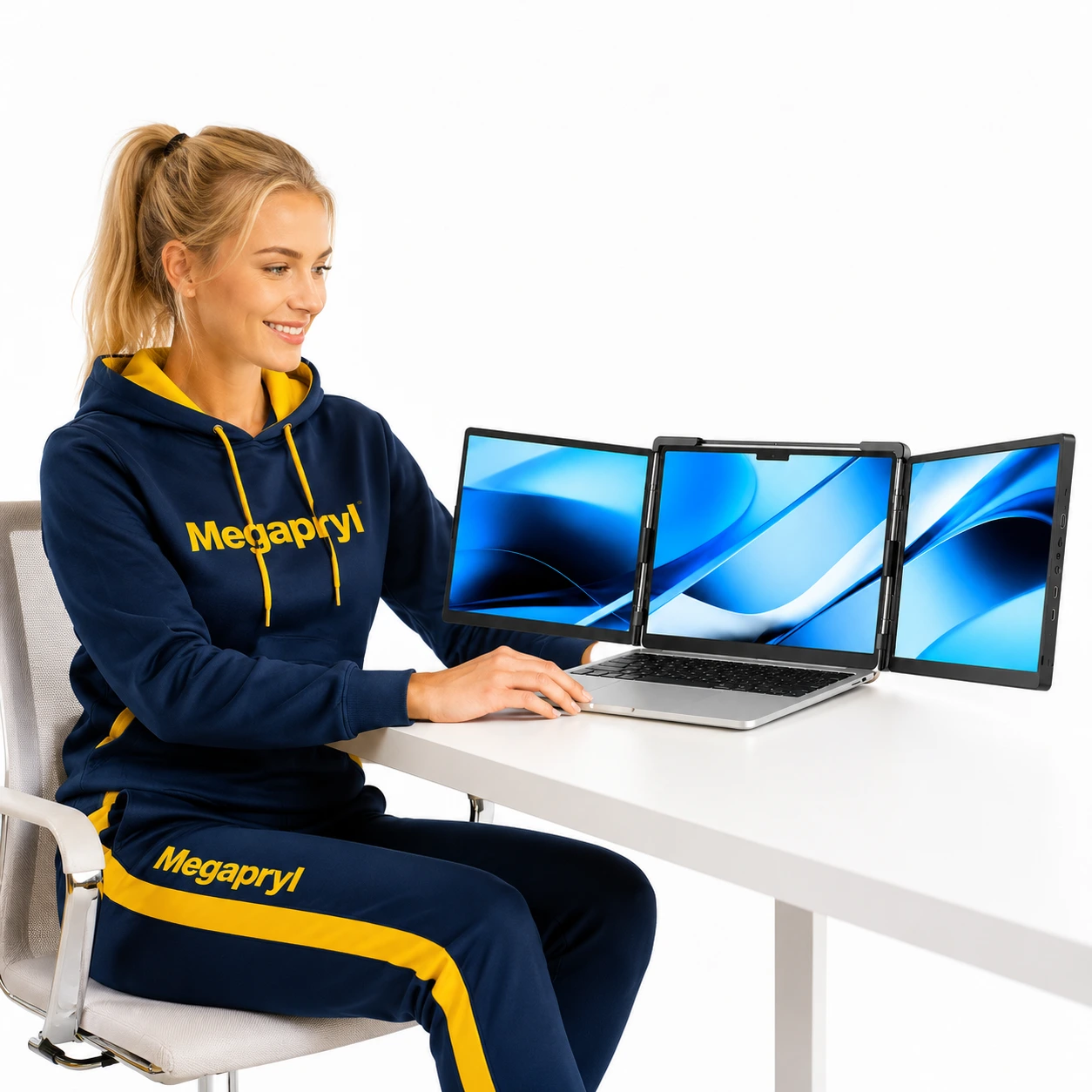 Dopesplay 14.1 tum Laptop Skärmförlängare Trippla Skärmar för Windows och Mac