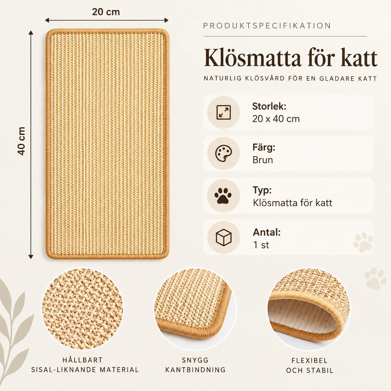 Kissan raapimismatto itseliimautuvalla taustalla