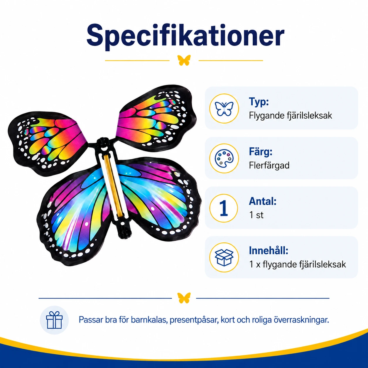 Flygande Fjärilsleksak Uppvridbar för Skämt och Överraskning