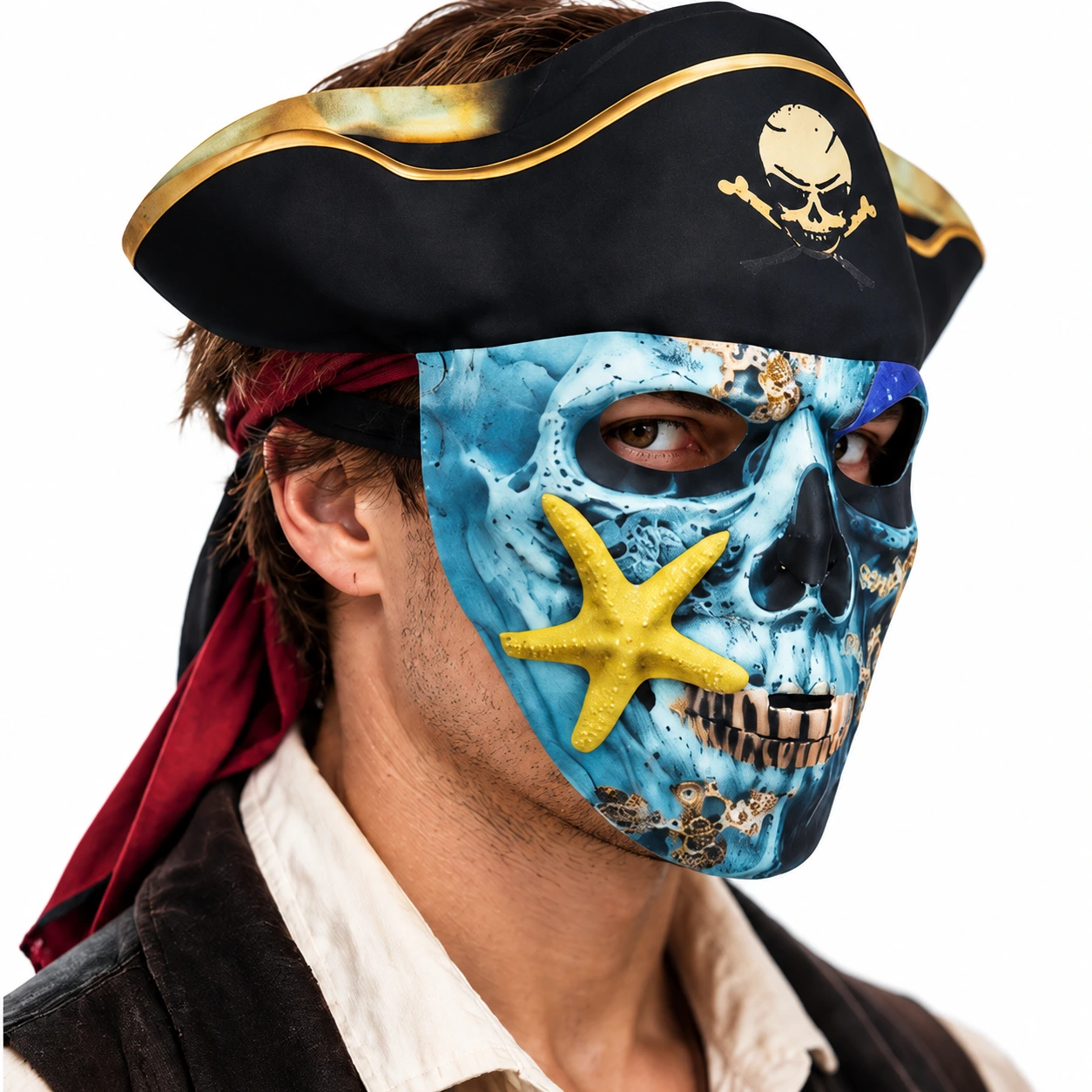 Piratmask för maskerad och halloween