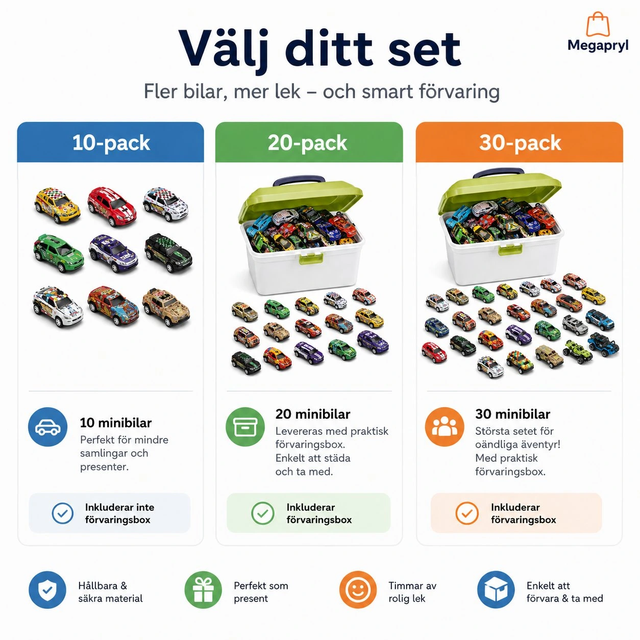 Minibilar Pull Back 10/20/30-pack