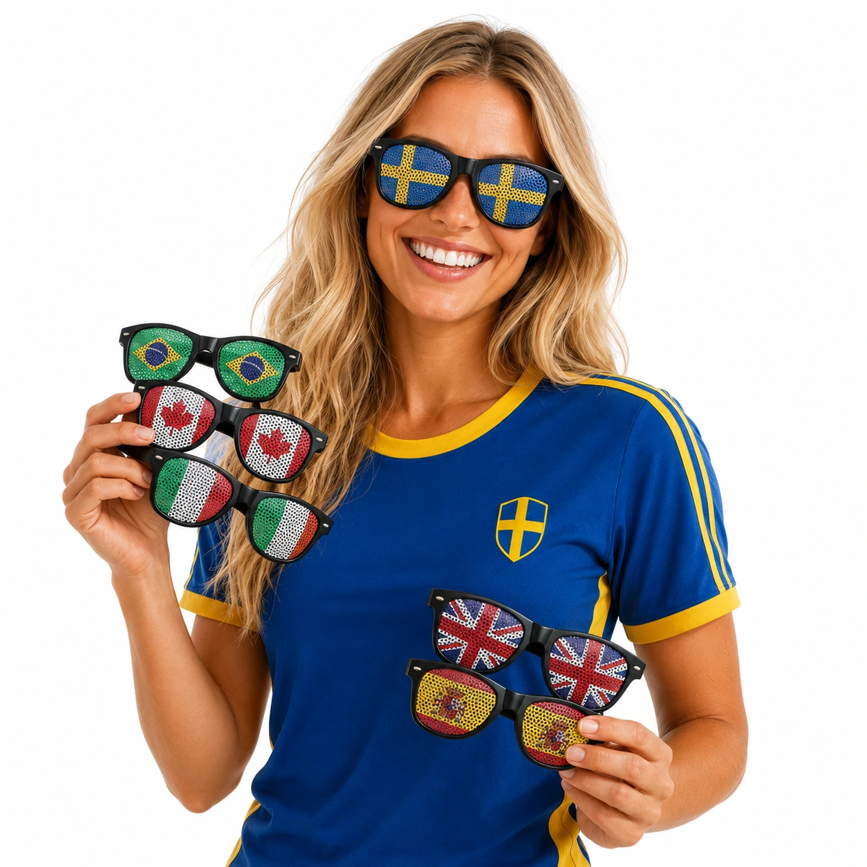 Nationsflaggor Glasögon Party – Supporterglasögon