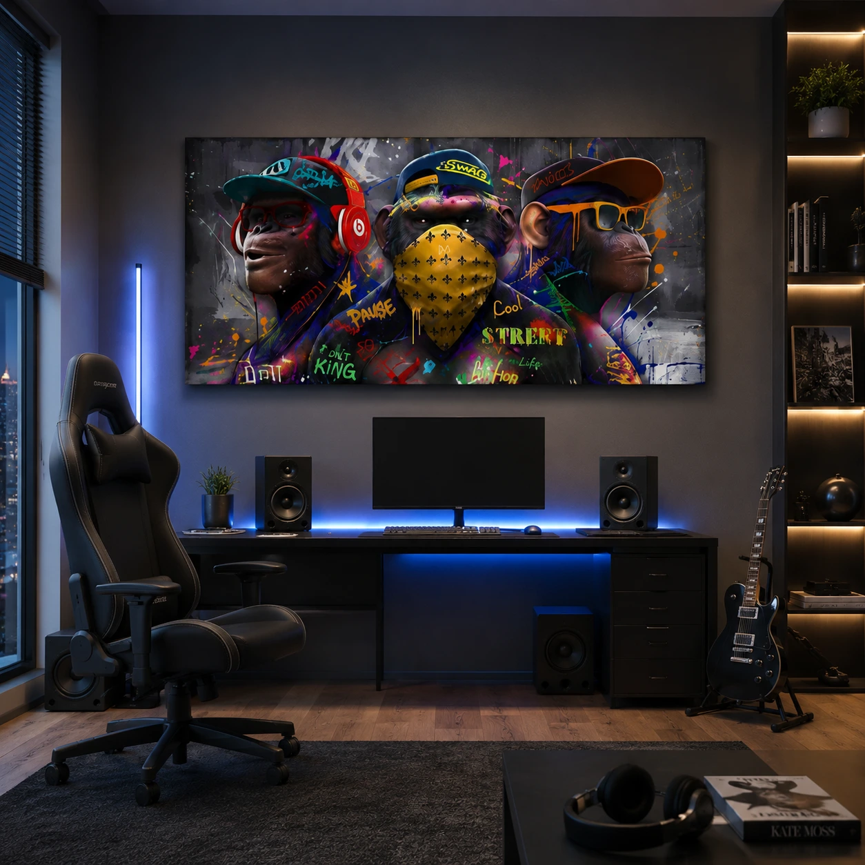 Street Art Apa Canvas – Musik & Graffiti Väggdekoration
