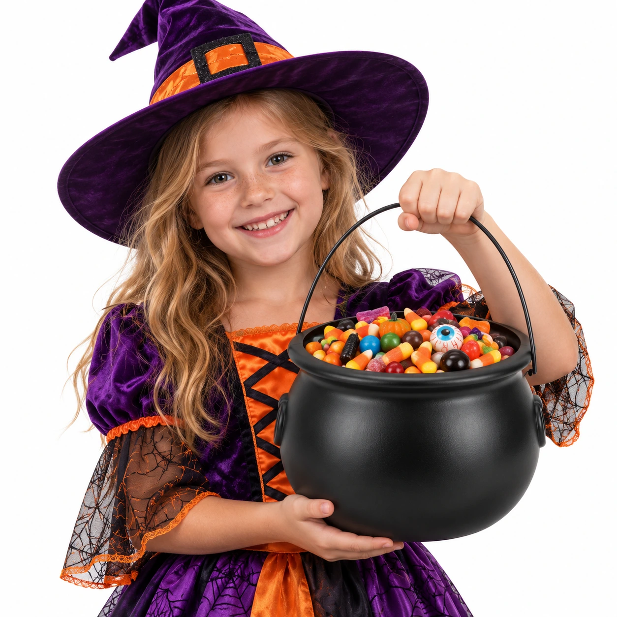 Halloween-kittel 32 cm i plast med handtag