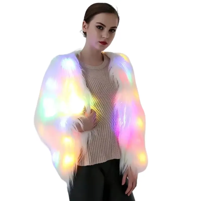 Pälsjacka LED - Färgglad 2