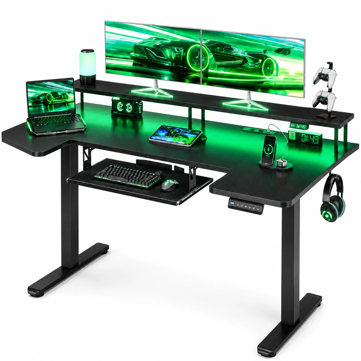 Gamingbord Höj- och Sänkbart med RGB 140 cm