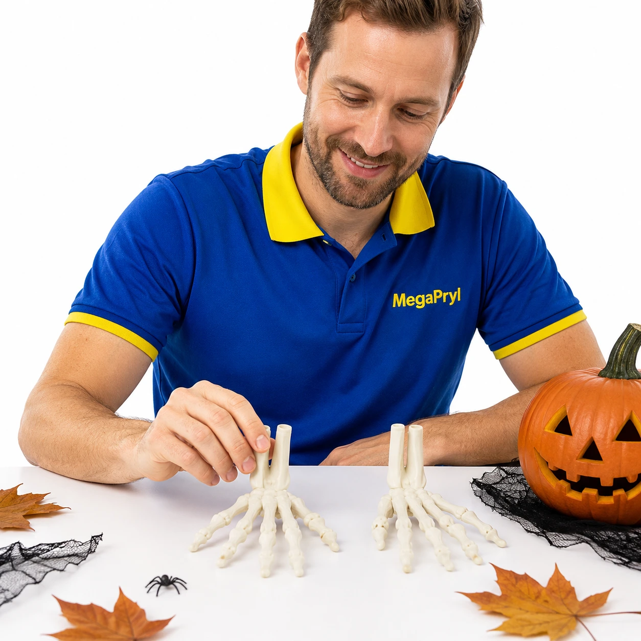 Skelett händer för halloweenpynt 2-pack