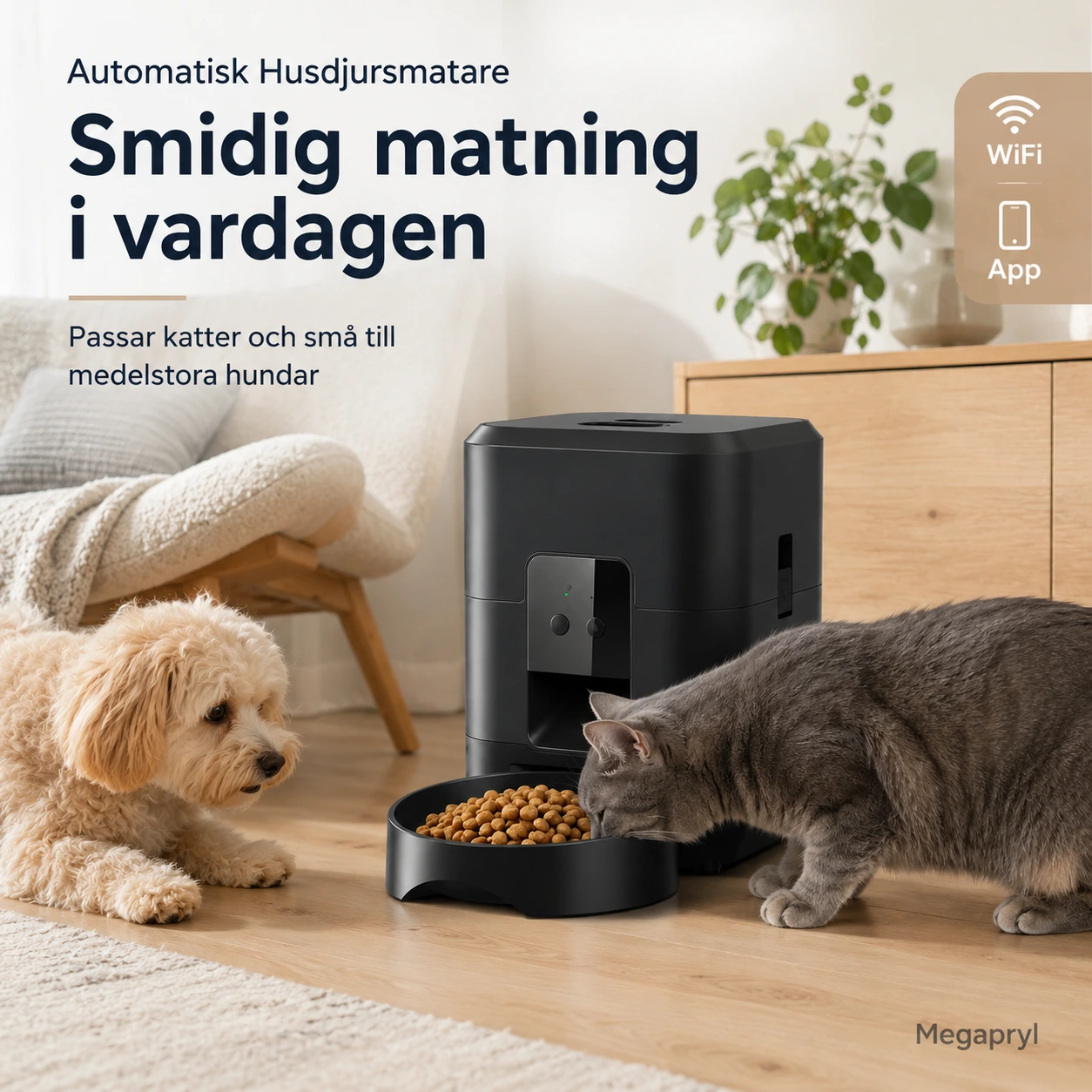Automatisk Husdjursmatare 2L med WiFi och App