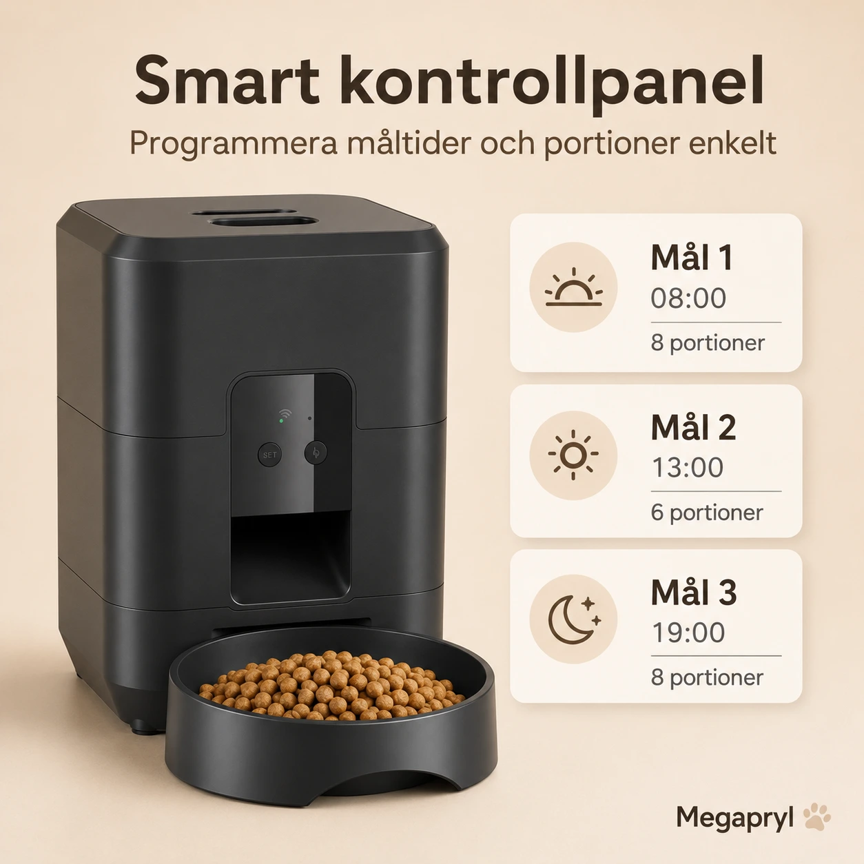 Automatisk Husdjursmatare 2L med WiFi och App