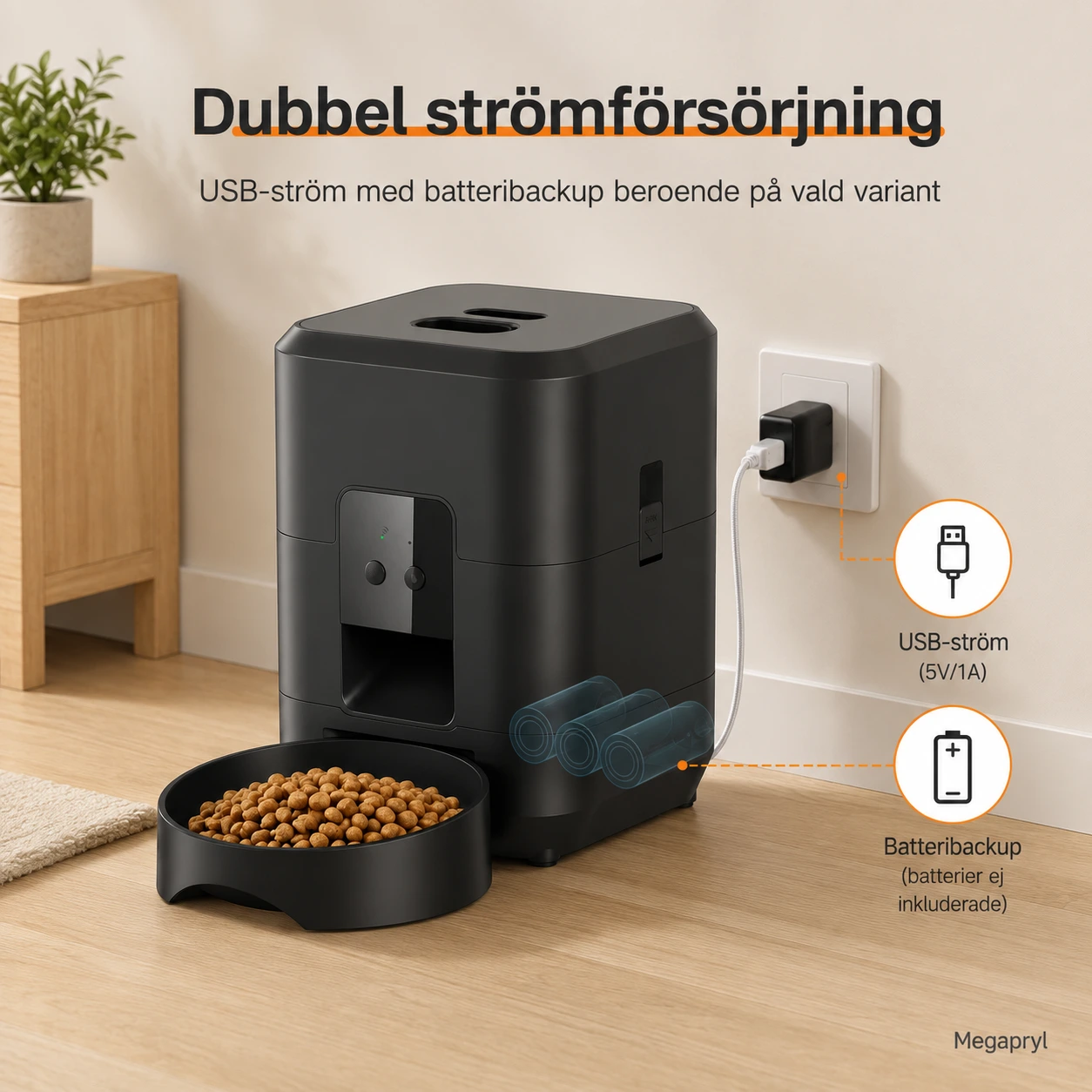 Automatisk Husdjursmatare 2L med WiFi och App