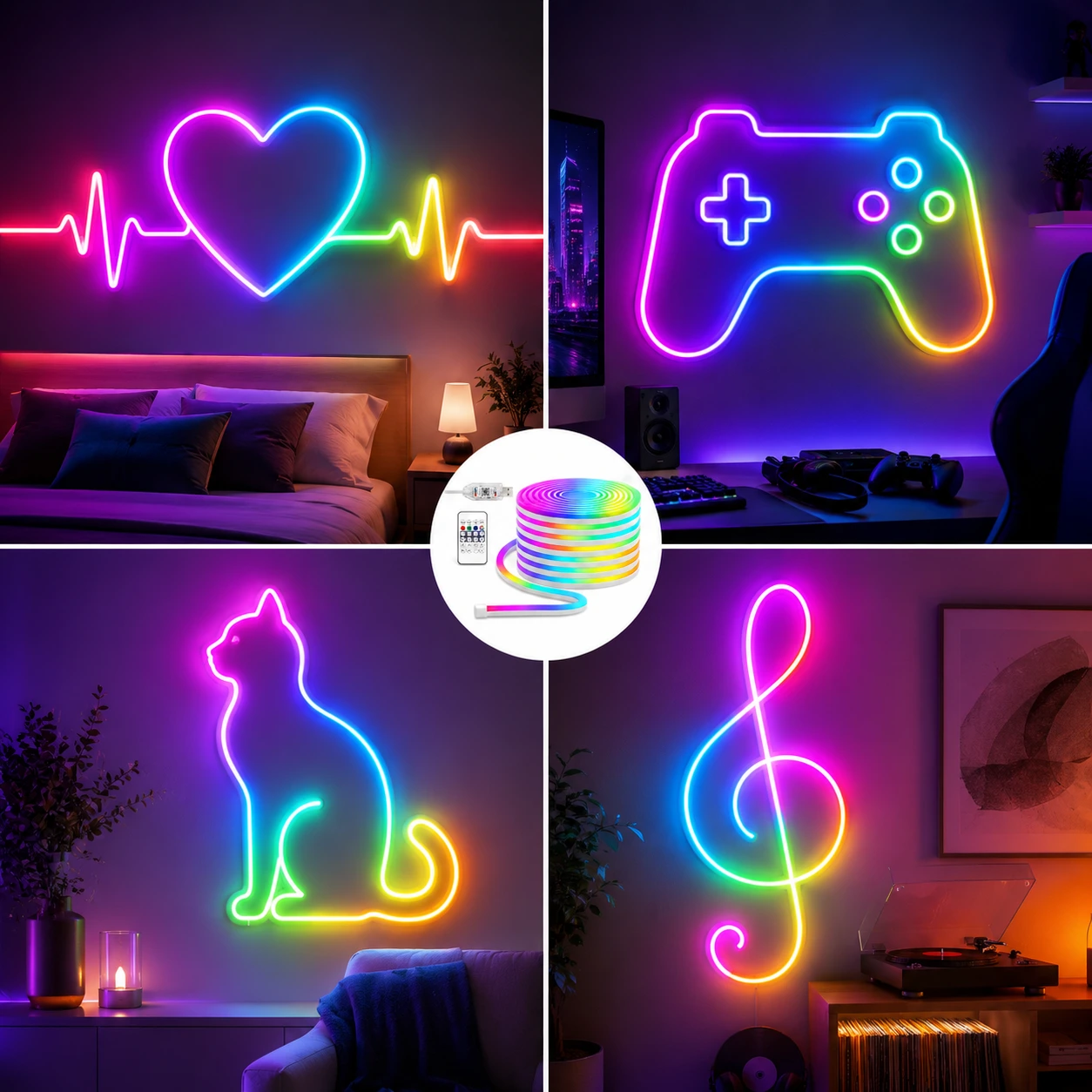 LED Neonlist RGB – Smart Neon Strip med App & Musikläge