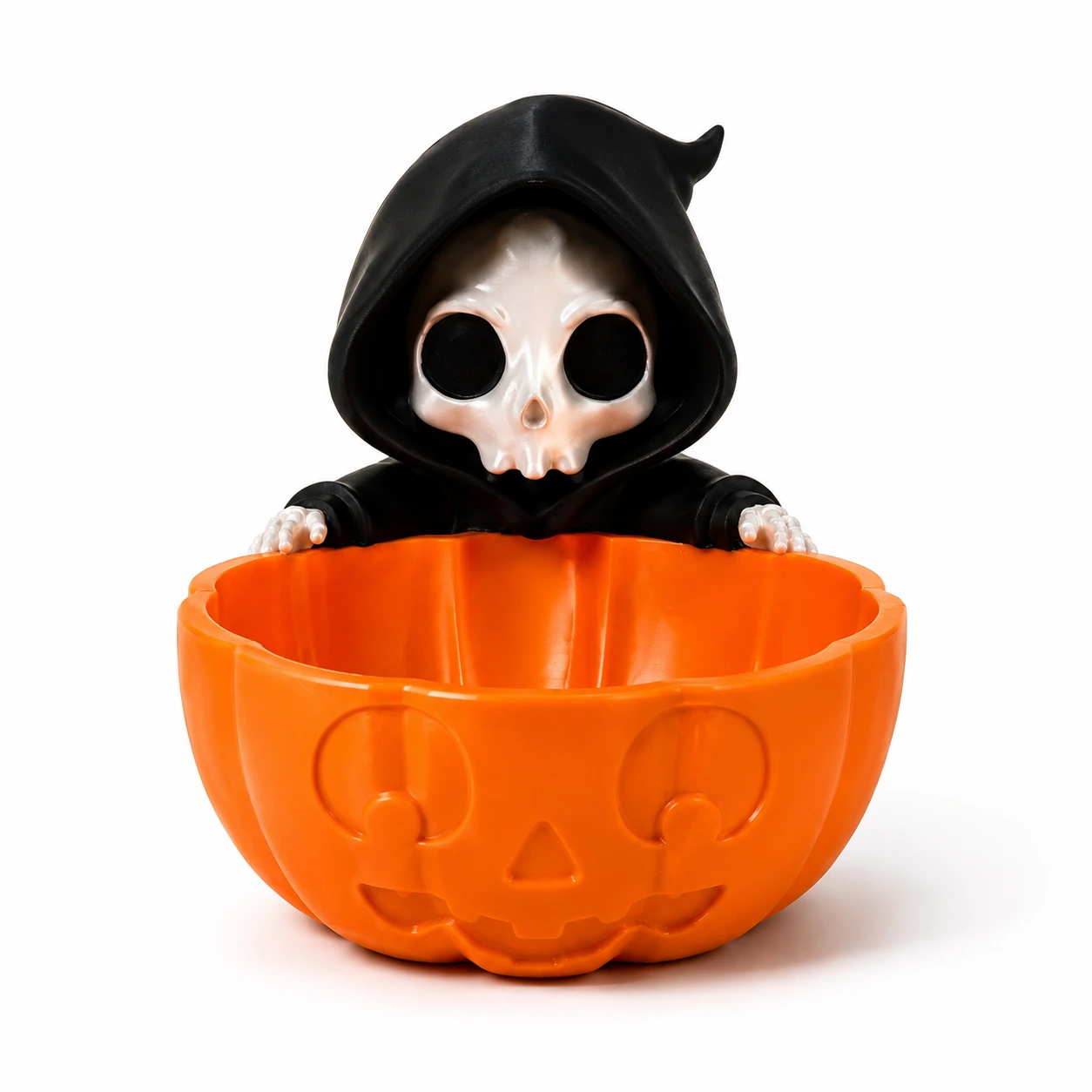 Halloween godisskål med dödskallefigur