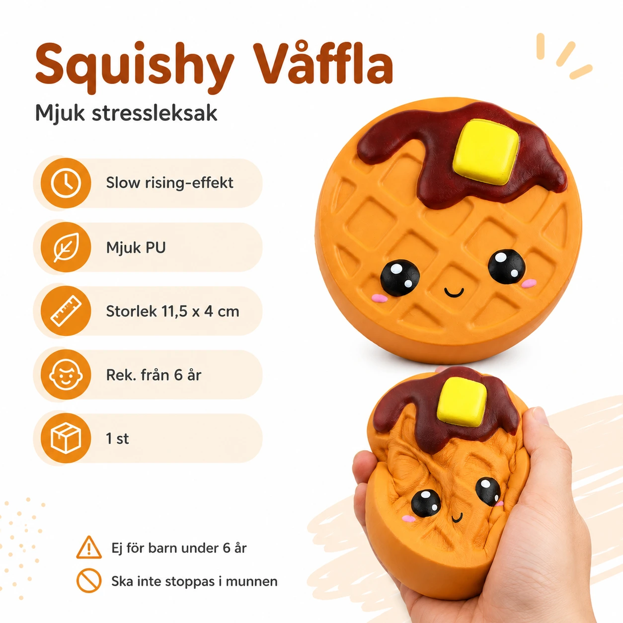 Squishy Våffla – Mjuk Stressleksak