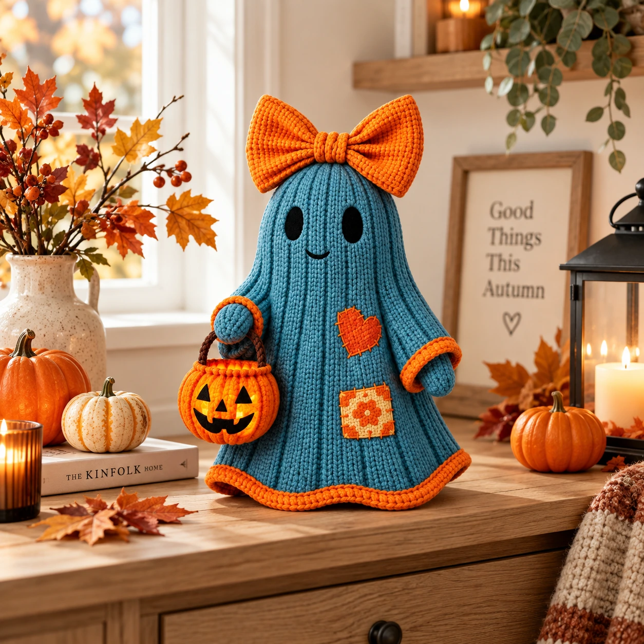 Koristeellinen kummitushahmo syksyyn ja Halloweeniin