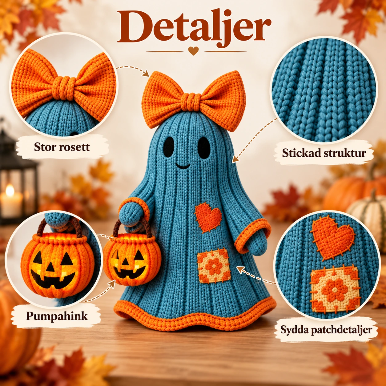Koristeellinen kummitushahmo syksyyn ja Halloweeniin