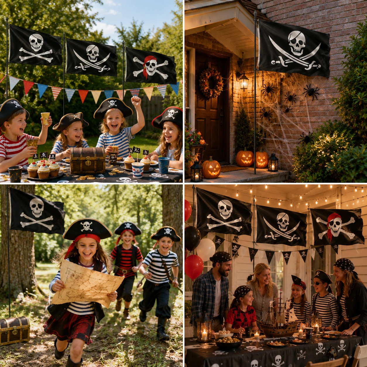 Piratflagga – Tygflagga för Kalas & Halloween