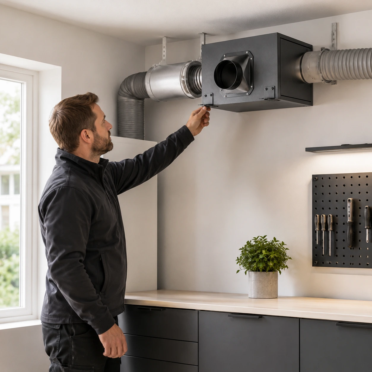 Filterbox för ventilation med förfilter, HEPA och kolfilter