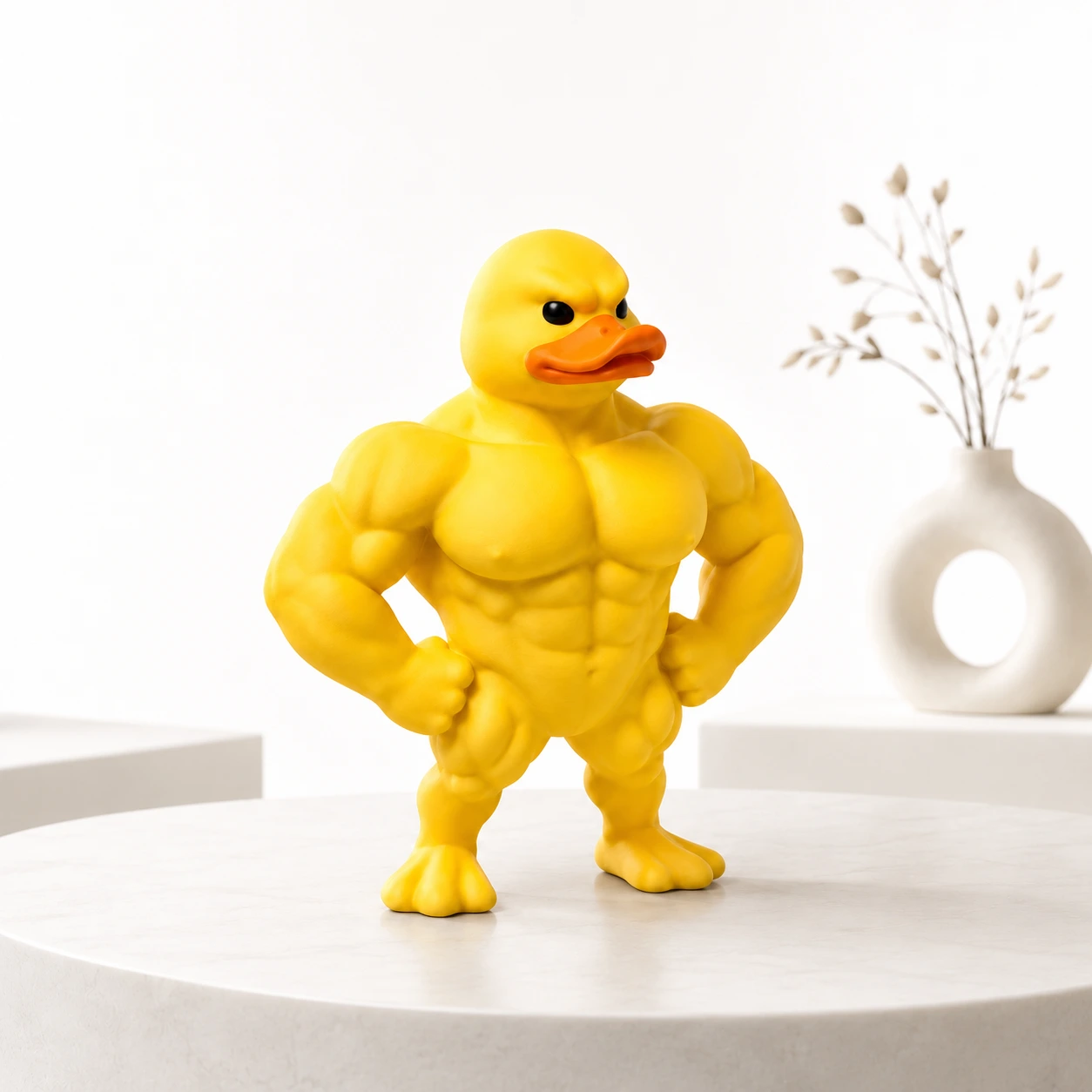 Muskelanka Staty – Rolig Dekoration i Resin