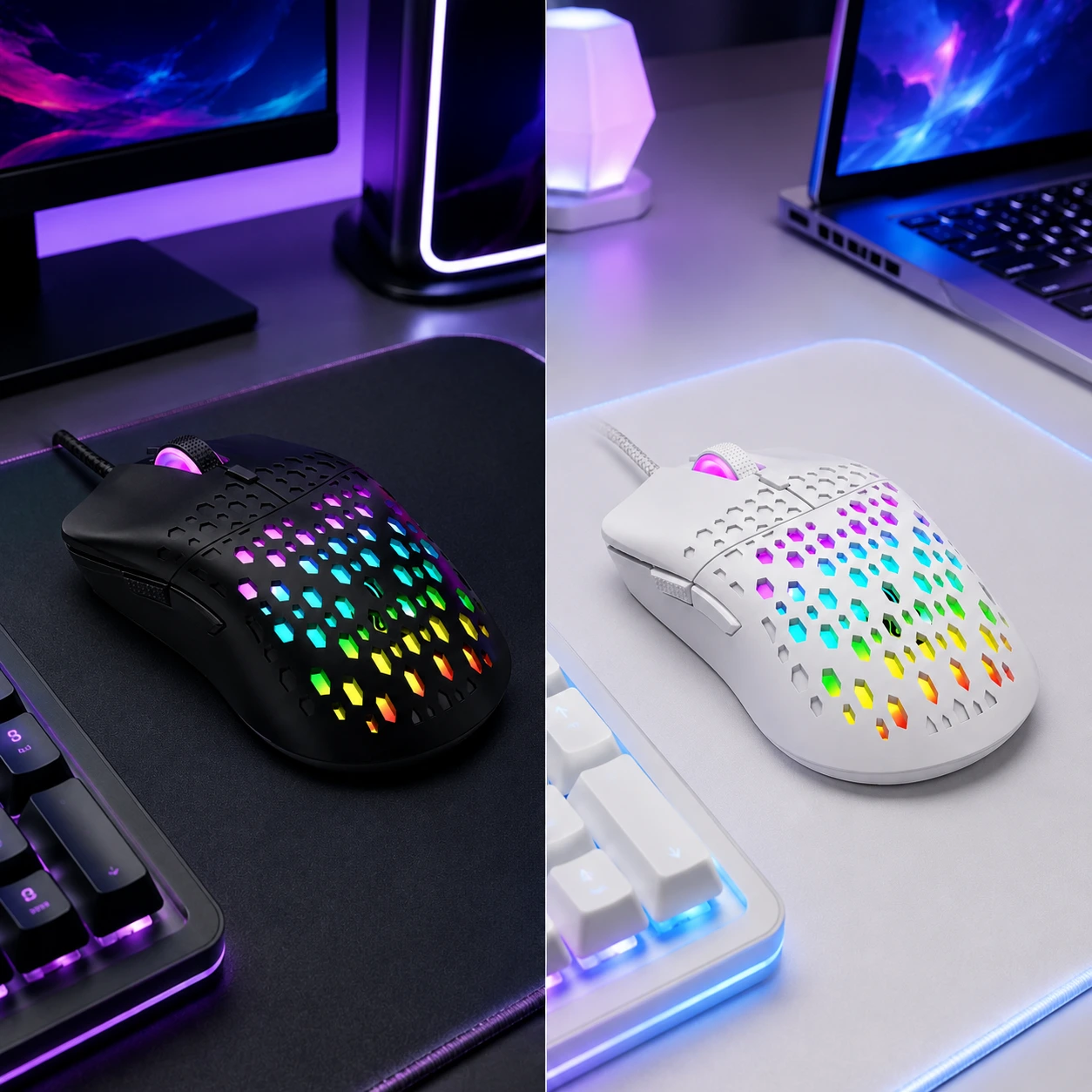 Gamingmus RGB Trådbunden – Lätt 6-Knapps USB Mus