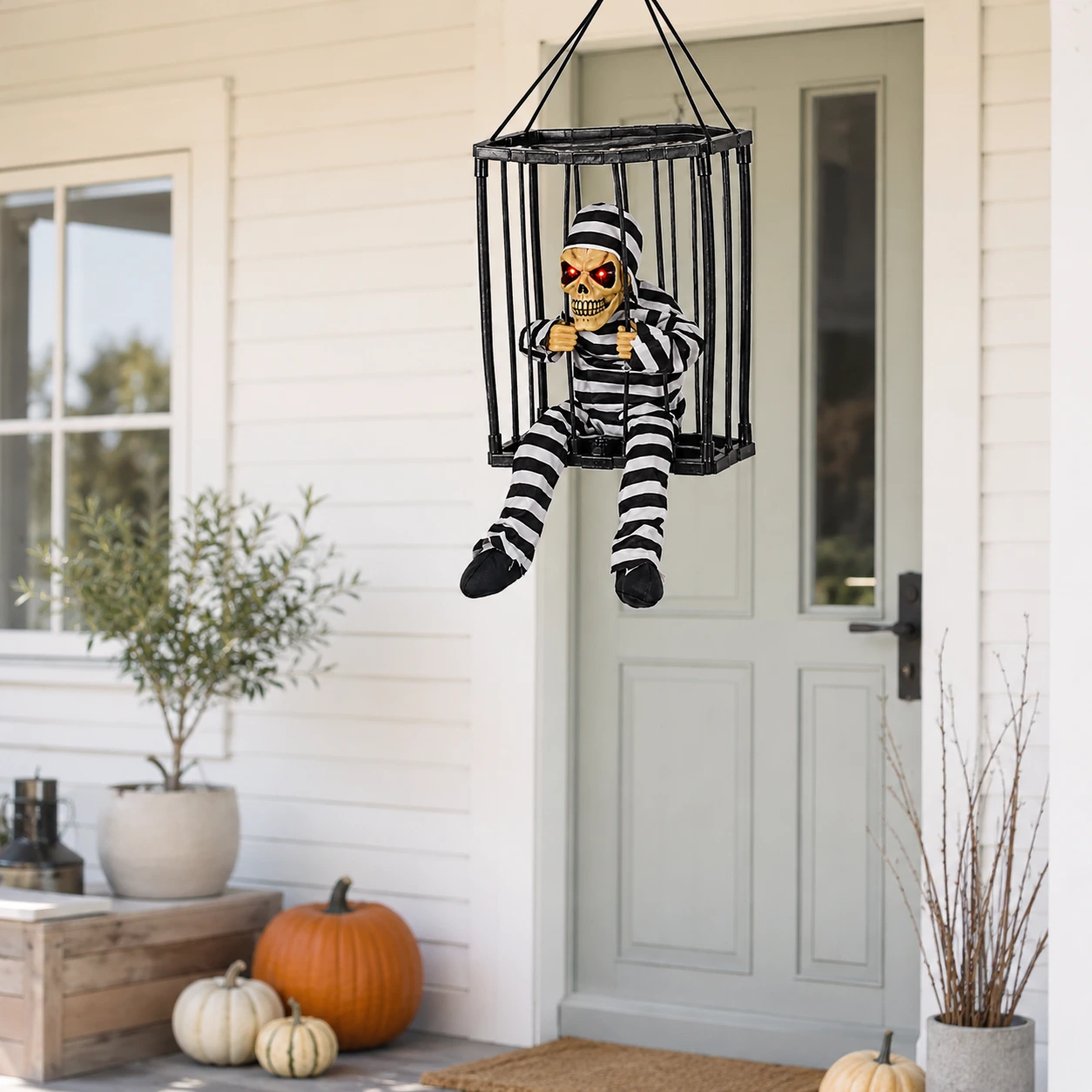 Hängande Halloween-dekoration med ljud och lysande ögon