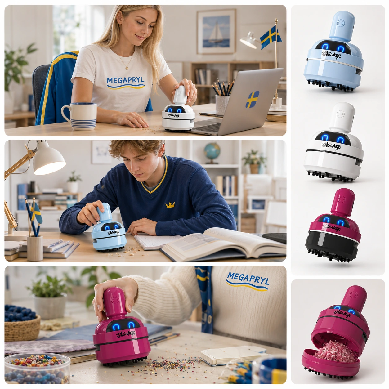 Mini Dammsugare för Skrivbord – USB-laddbar