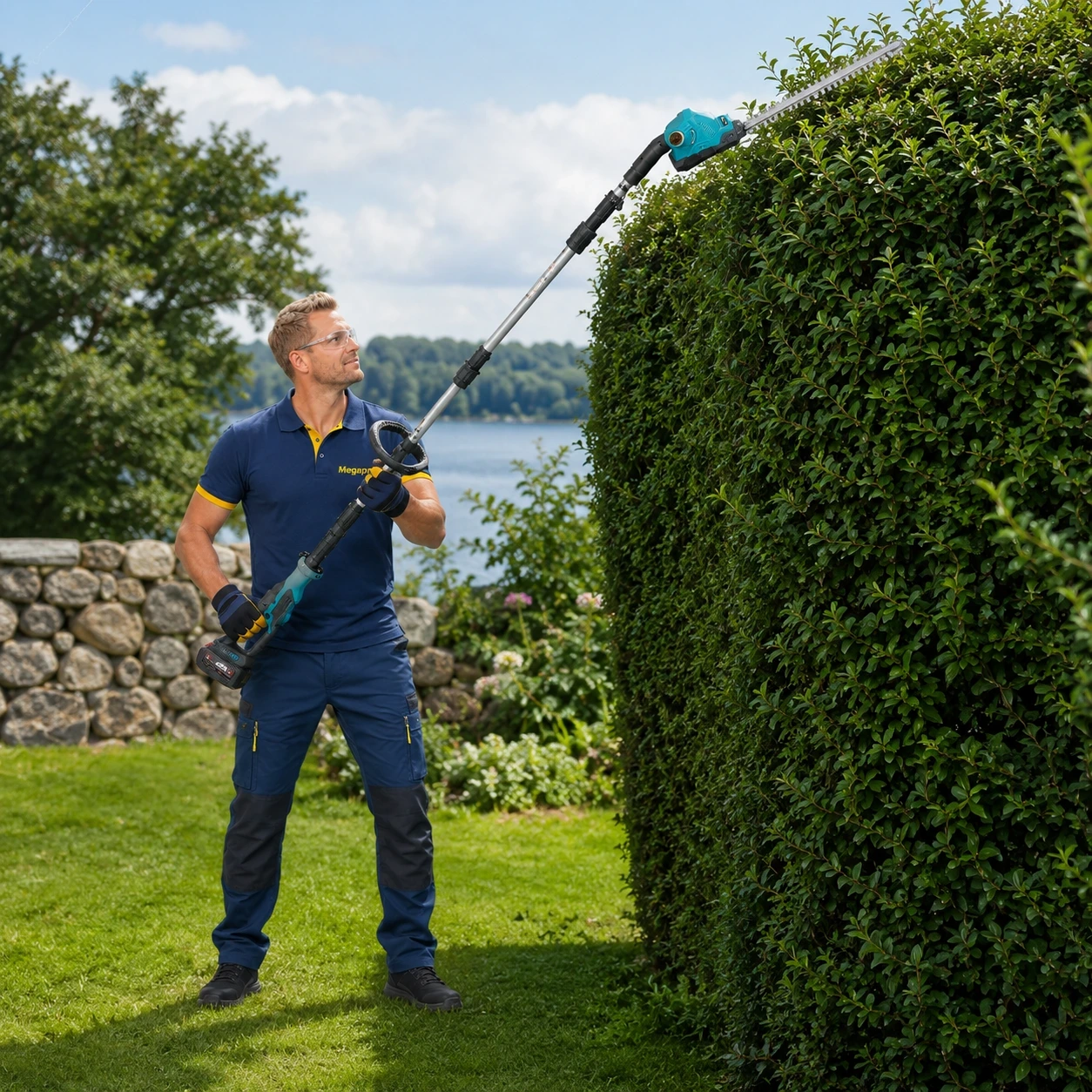 Stånghäcksax Batteridriven 52 cm – Teleskopisk 2,7 m
