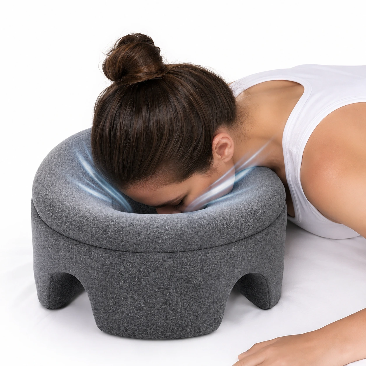 Ansiktskudde i minneskum för massagebänkar