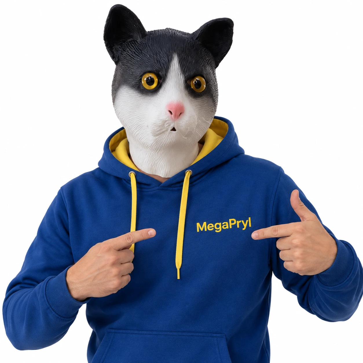 Svart och Vit Katt Latexmask