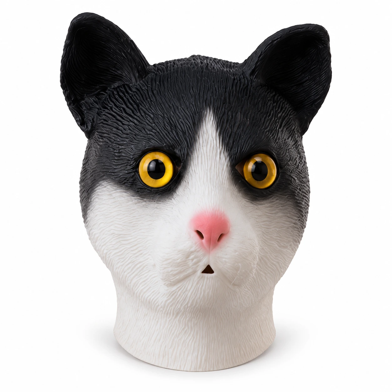 Svart och Vit Katt Latexmask