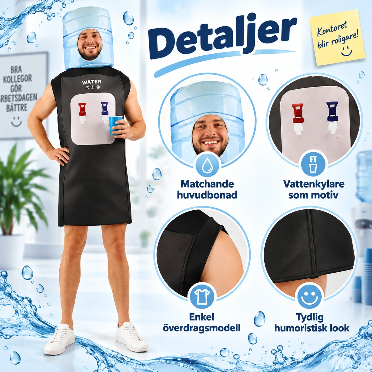 Rolig Vattenkylare / Water Dispenser Kostym för Vuxna