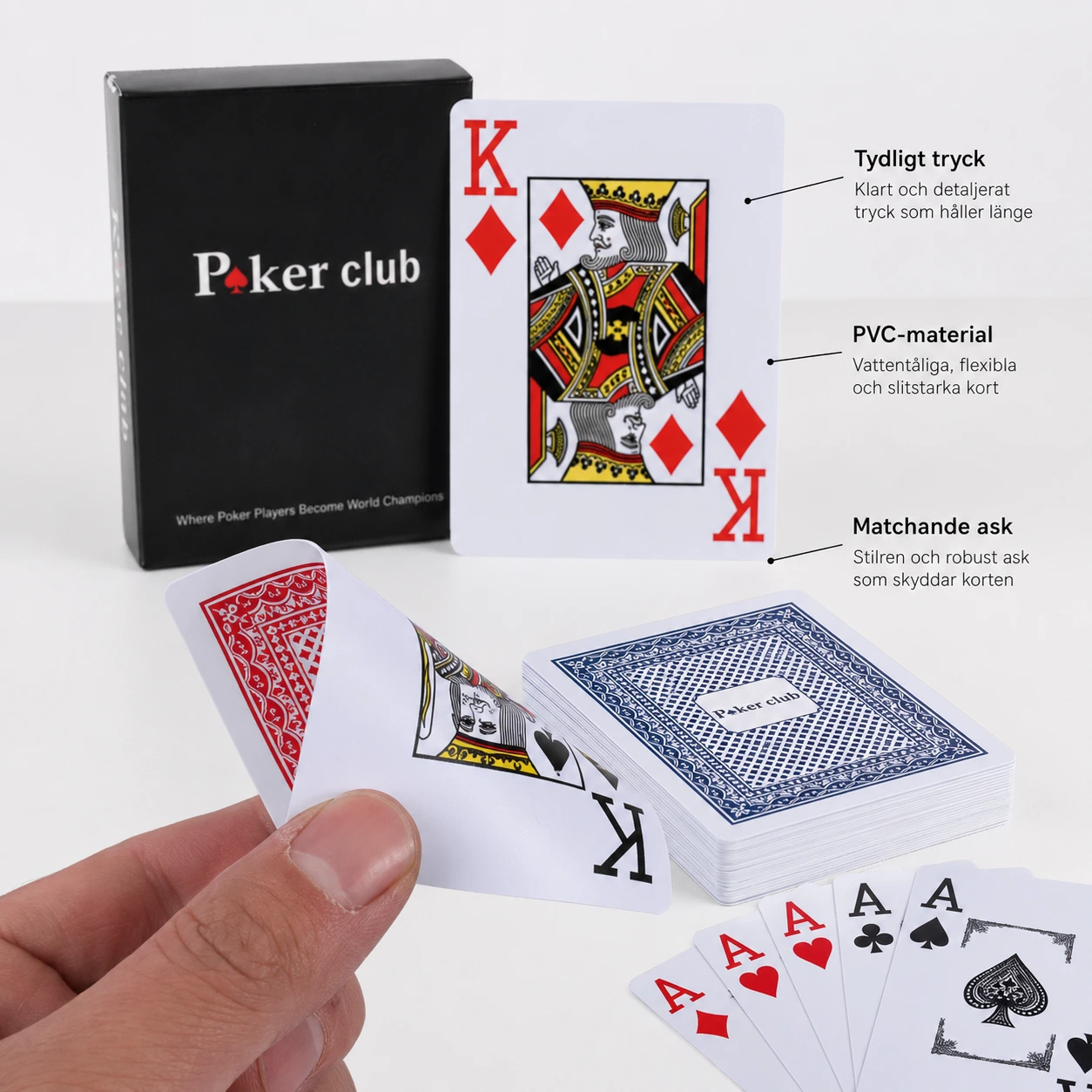 Spelkort i PVC för poker och kortspel