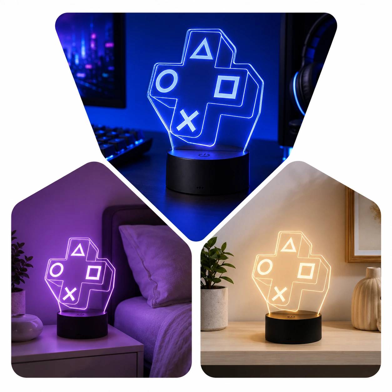Nattlampa Gaming LED – Färgskiftande Touchlampa med USB