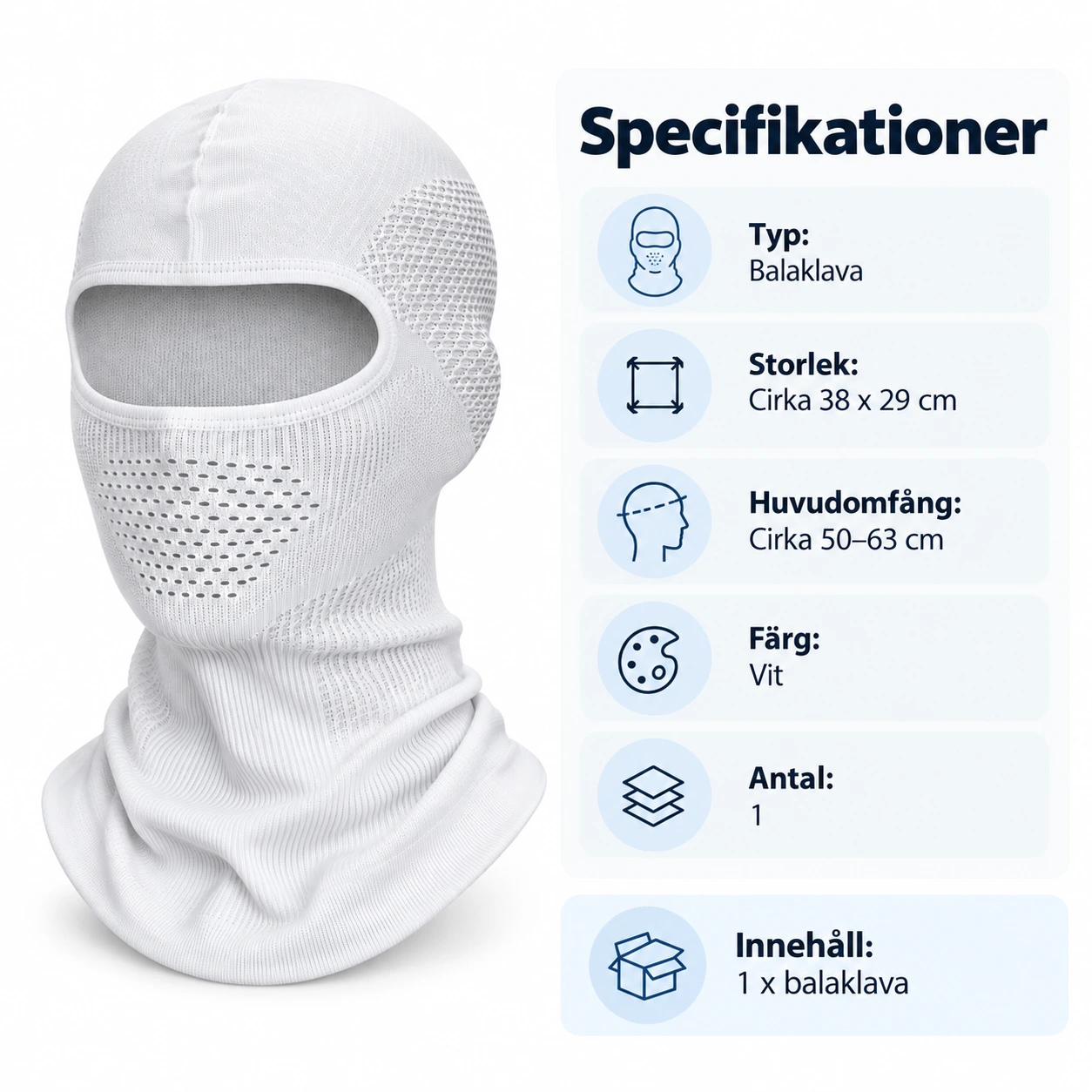 Balaklava för skidåkning och cykling med andningshål